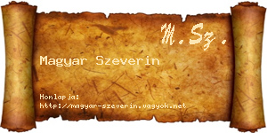 Magyar Szeverin névjegykártya